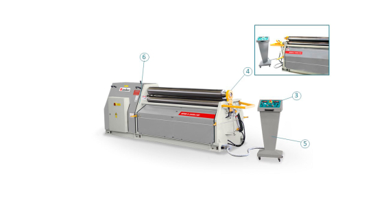 Вальцовочный станок трехвалковый гидравлический MRM-H 2050х130/150/180